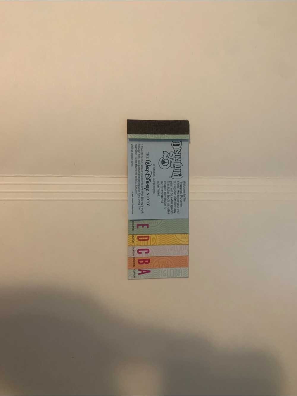 Disneyland 25th anniversary ticket book